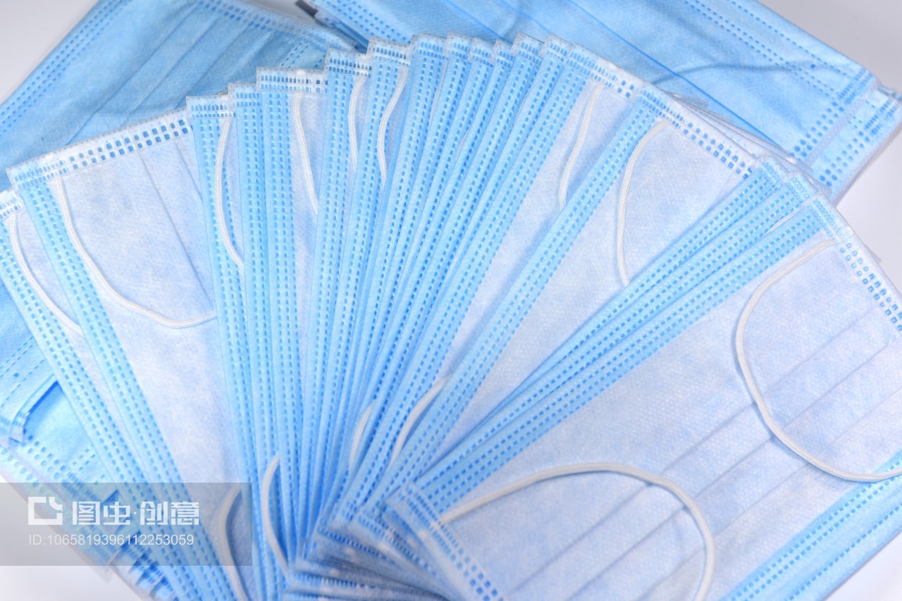 藍色一次性防病毒口罩 醫(yī)護人員的守護屏障